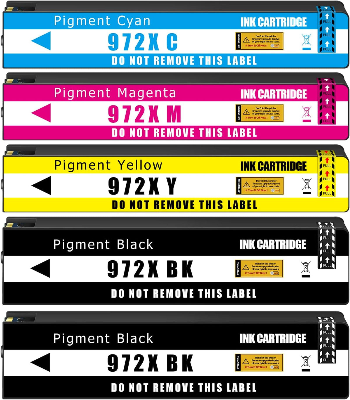 Compatible Ink Cartridge Replacement 5 Pack Black Cyan Magenta Yellow F103533