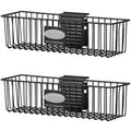 Black 2 Pack Metal Wire Shelf Basket Q7823