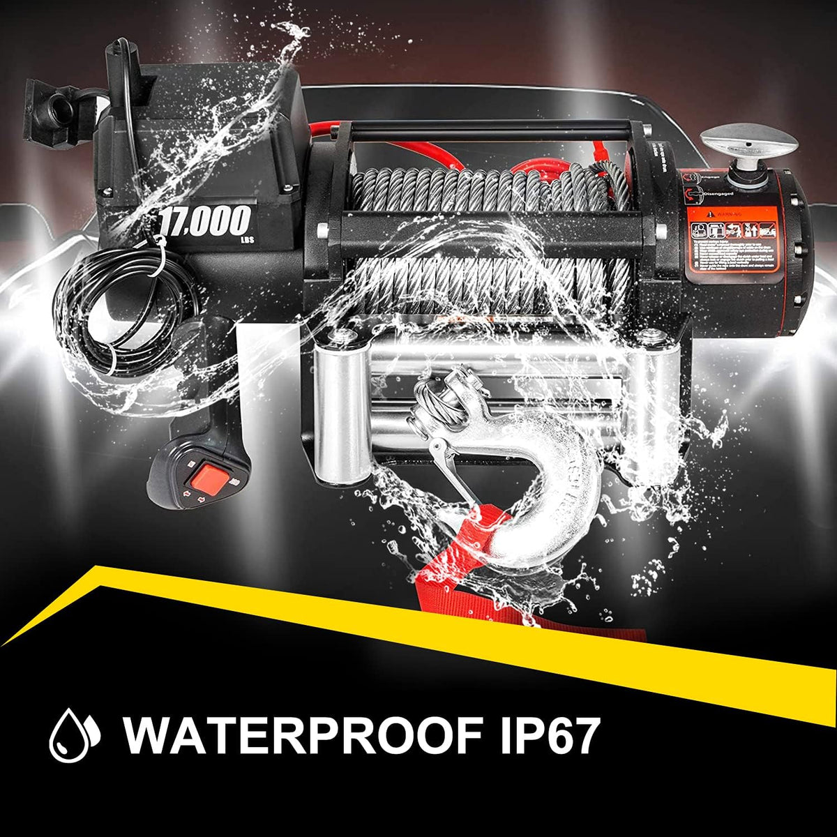 Steel Cable 12V Electric Winch with Wireless Remote Control Z825