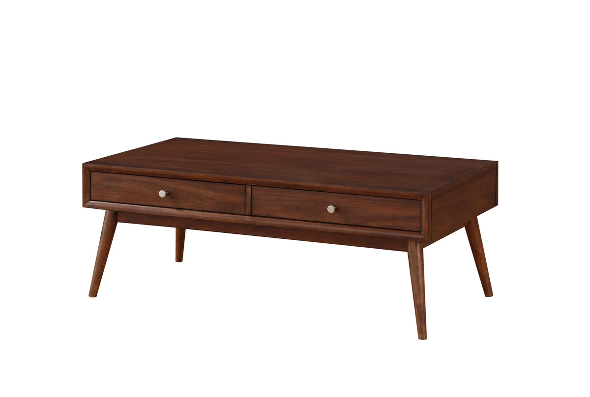 1 Pc Brown Wood Coffee Table with 2 Drawers G5375