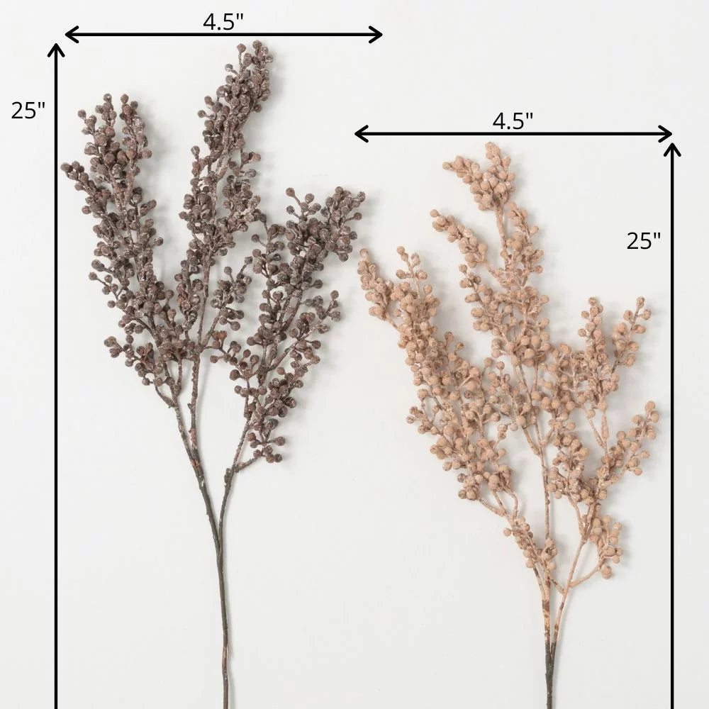 Artificial Dried Blush Berry Stem Set of 2 W86000