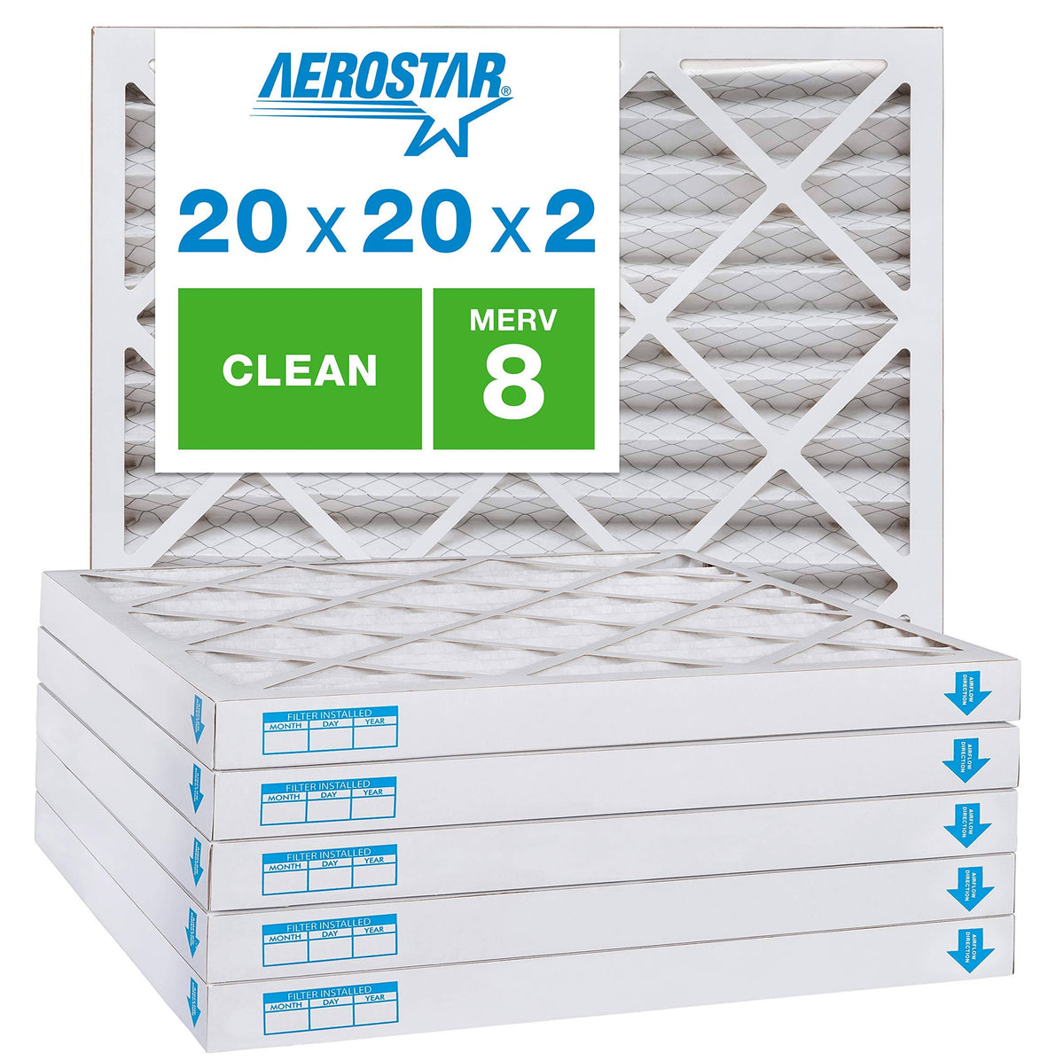 20x20x2 MERV 8 Pleated Air Filter 6-Pack N5223
