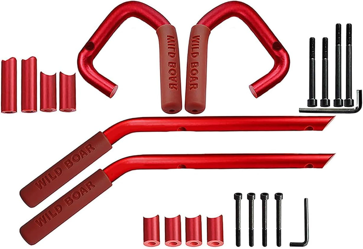 Red Pack of 2 Steel Grab Handle Kit for Jeep Wrangler JK JKU 4 Doors E4847