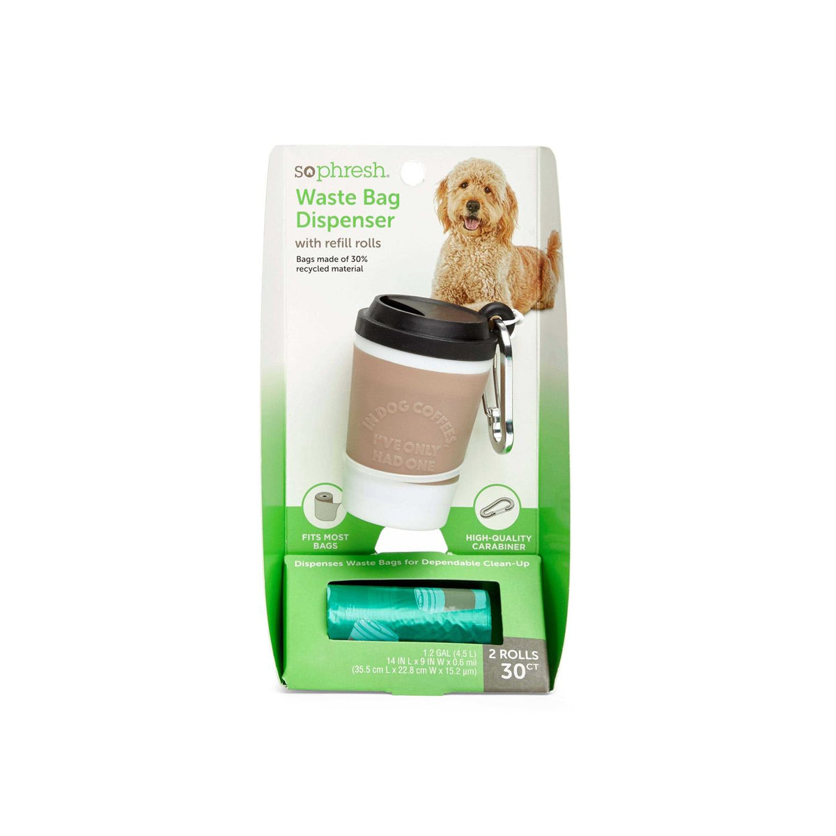 Coffee Cup Dog Waste Bag Dispenser with Refill Rolls R871115