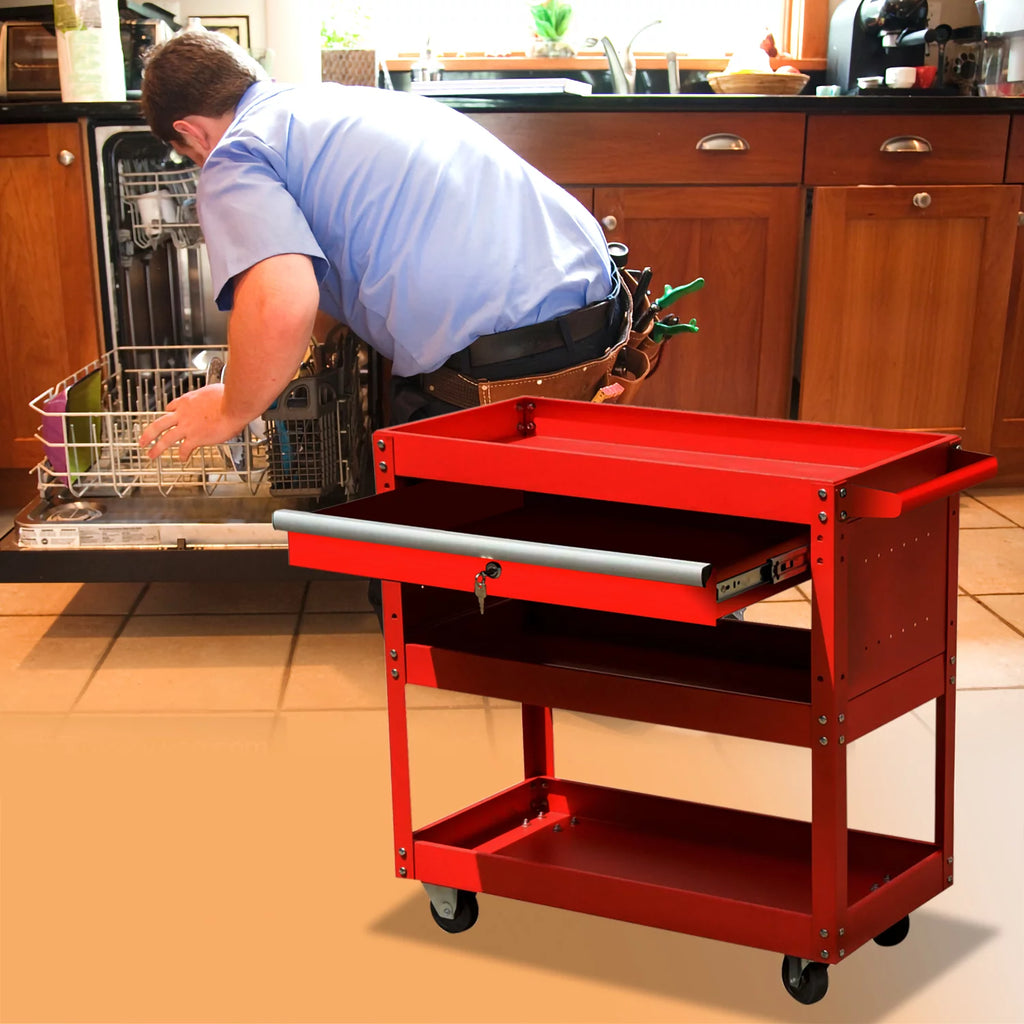 Black 4-Wheel Rolling Tool Cart M820692