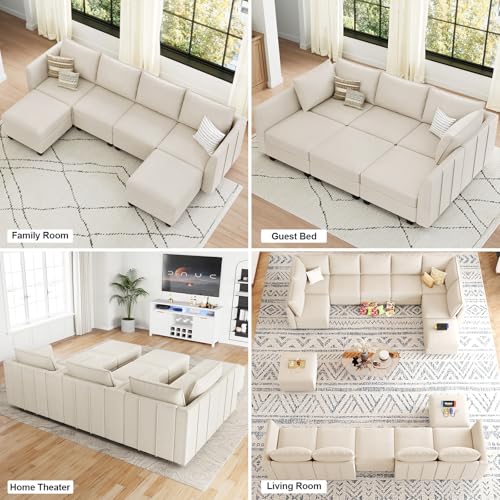 Large Modular Velvet Sectional Sofa with Storage, 9 Seats, Black F4775