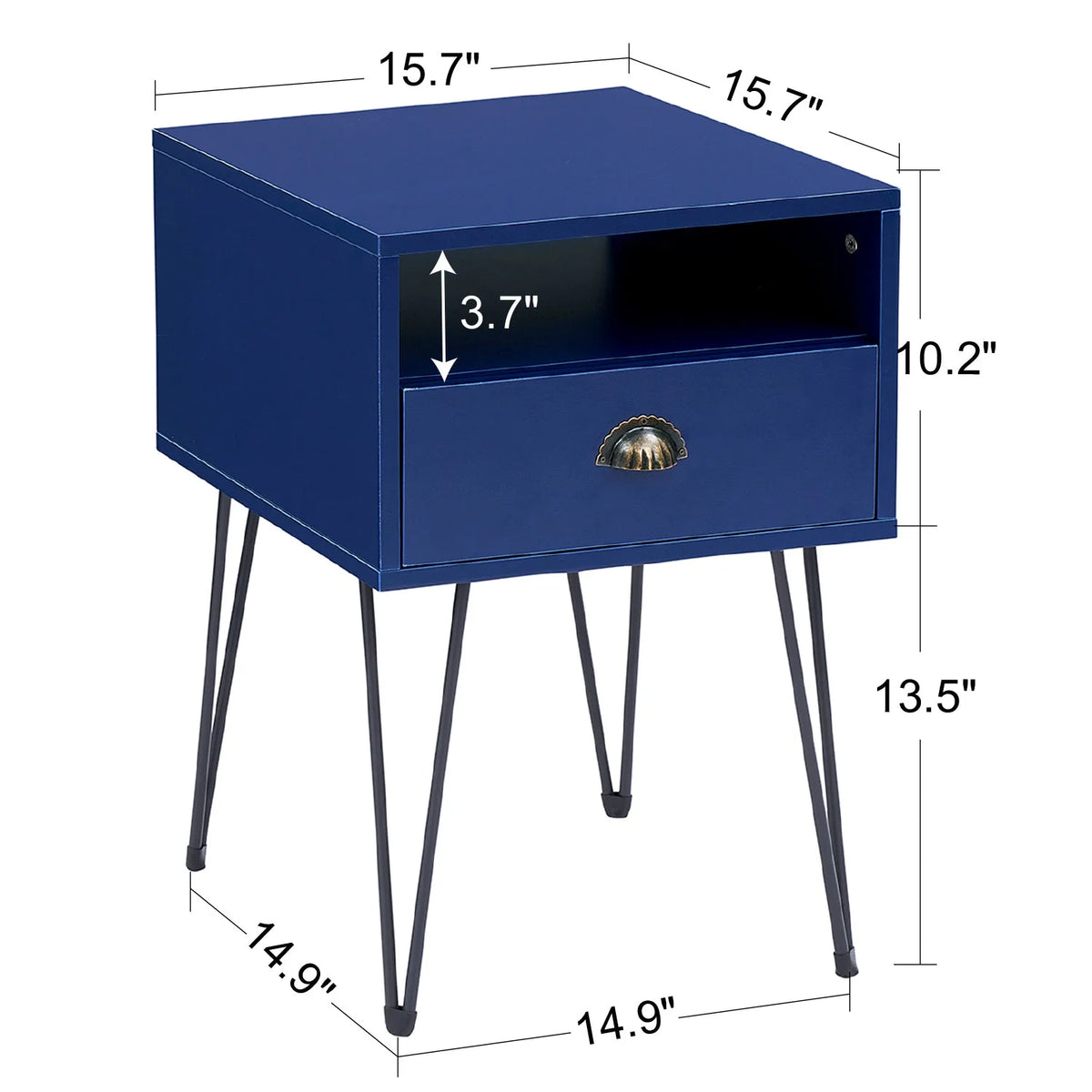 Blue 3-Piece Queen Bedroom Set with Nightstand Set of 2 W369
