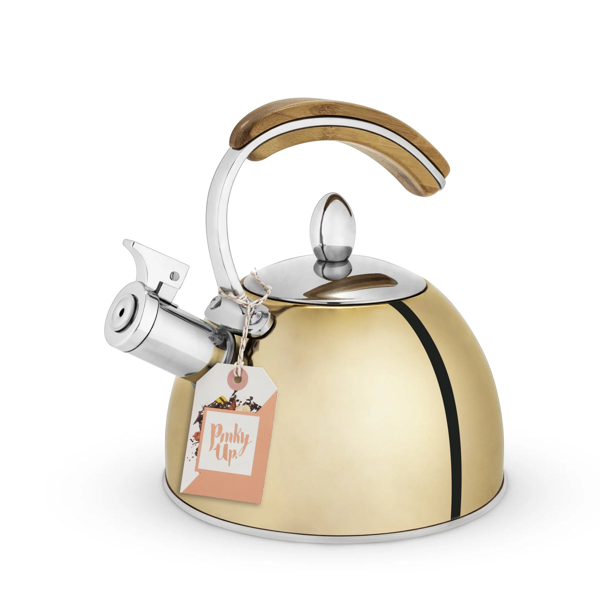 Gold Stainless Steel Whistling Tea Kettle X66552