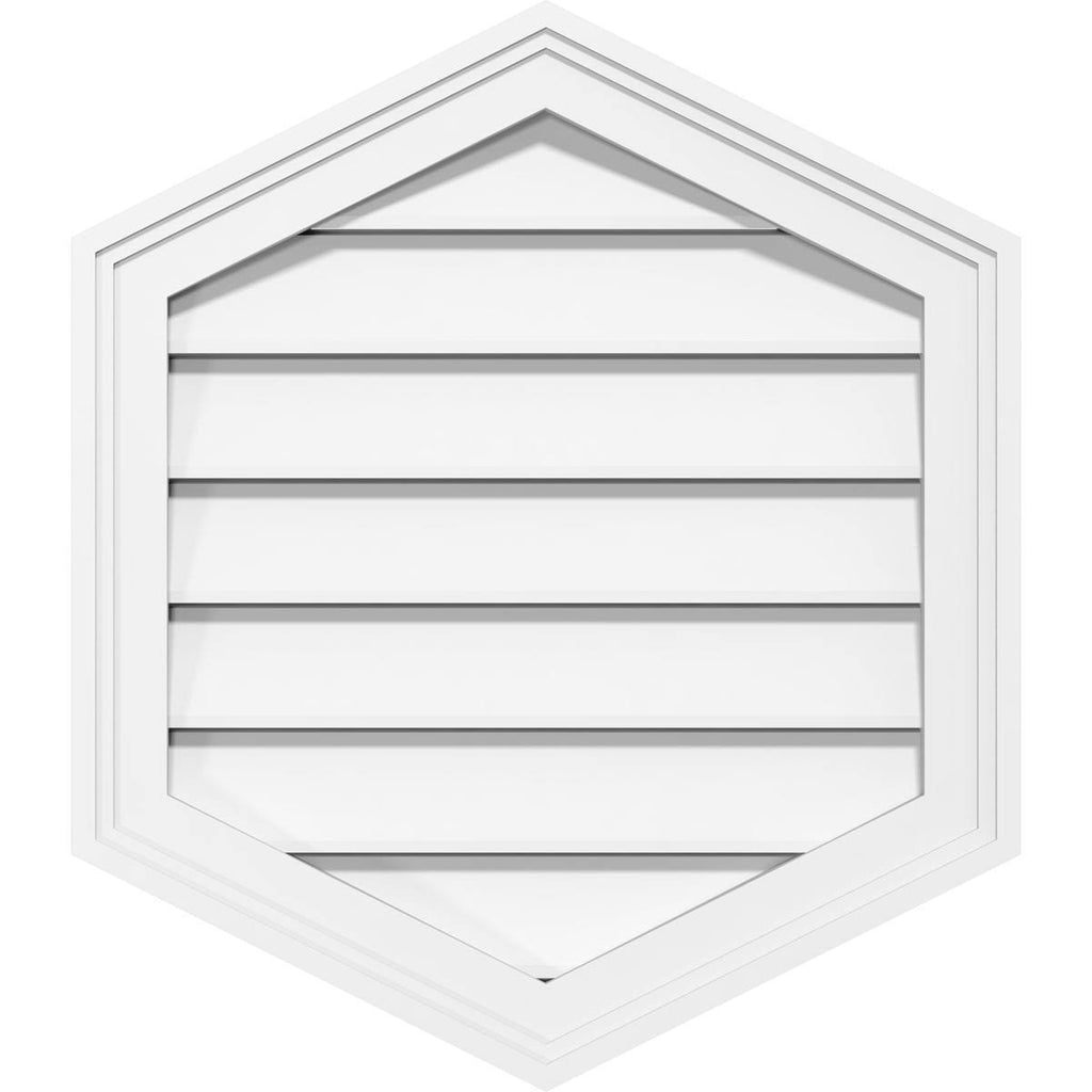 36x22W x 42x22H Vertical Peaked Surface Mount PVC Gable Vent B9504