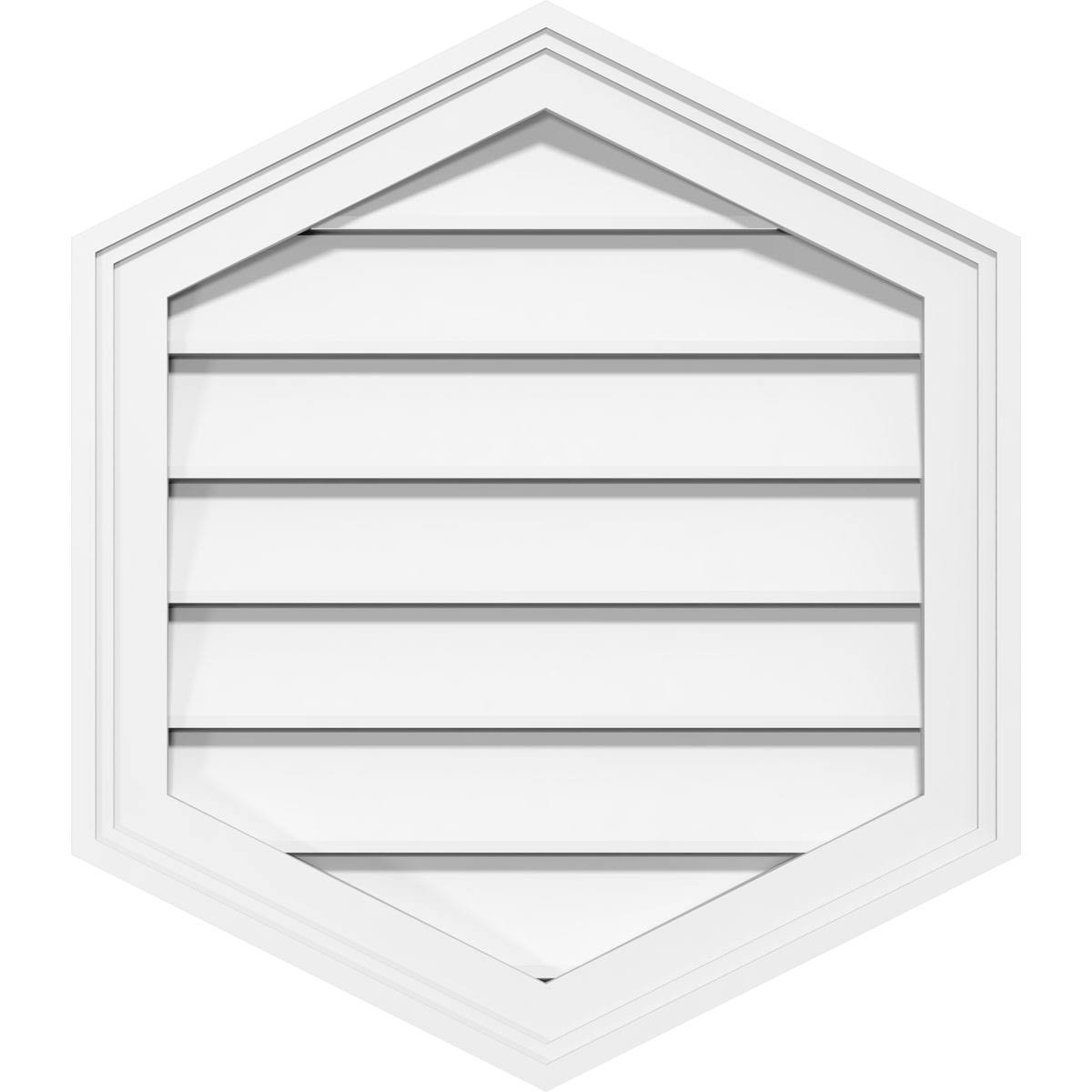 36x22W x 42x22H Vertical Peaked Surface Mount PVC Gable Vent B9504