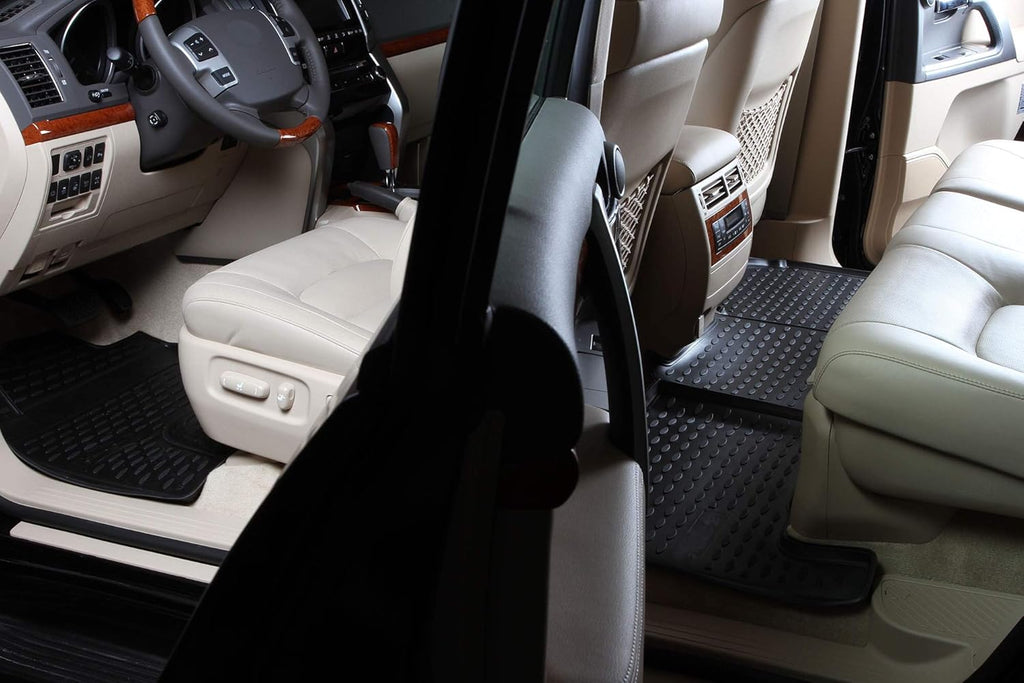 Black Floor Mats Front & 2nd Row Seat Liner Set G36818