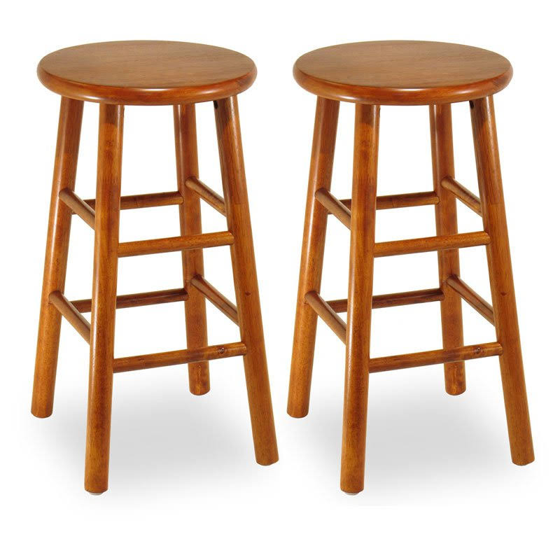 Cherry 24x22 Stool with Beveled Seat, Set of 2 K861