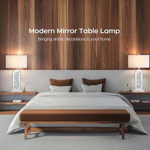 White Fabric Shade Table Lamp Set of 2 C563