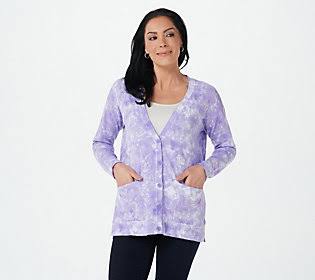 Purple Buttonfront Cardigan C6165