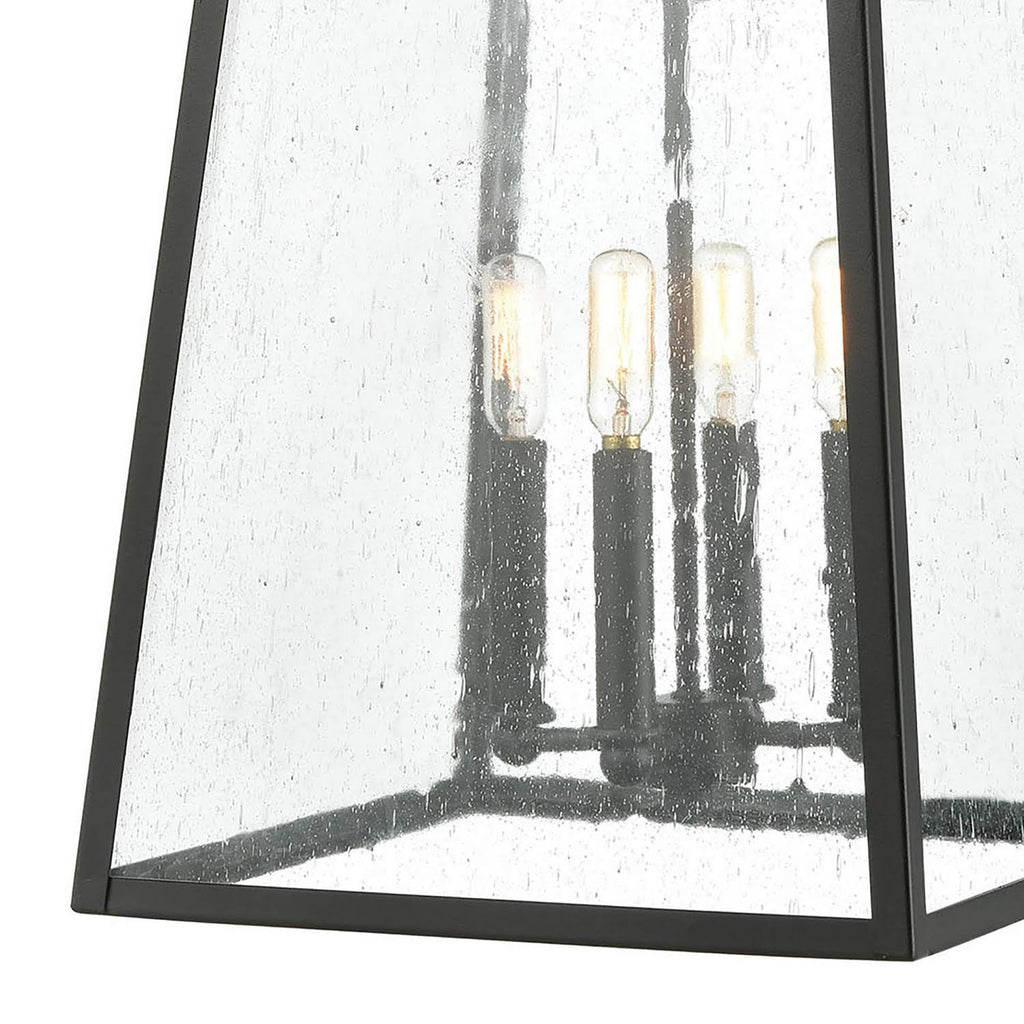 4-Light Charcoal Sconce with Seedy Glass M45207