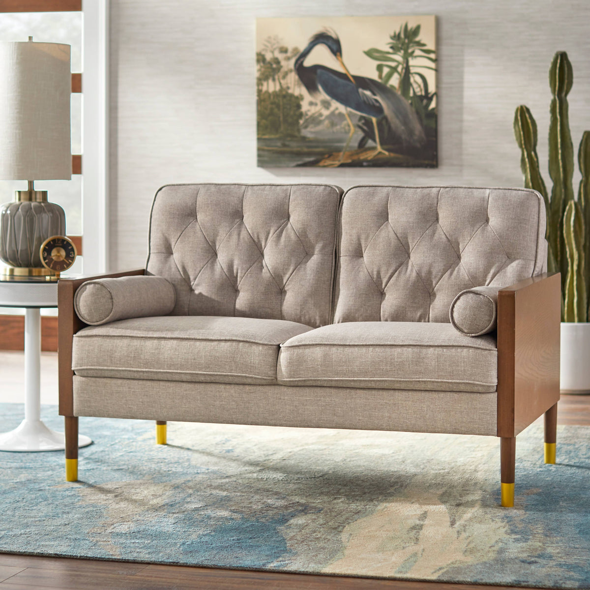 Wheat/Walnut Loveseat H249700