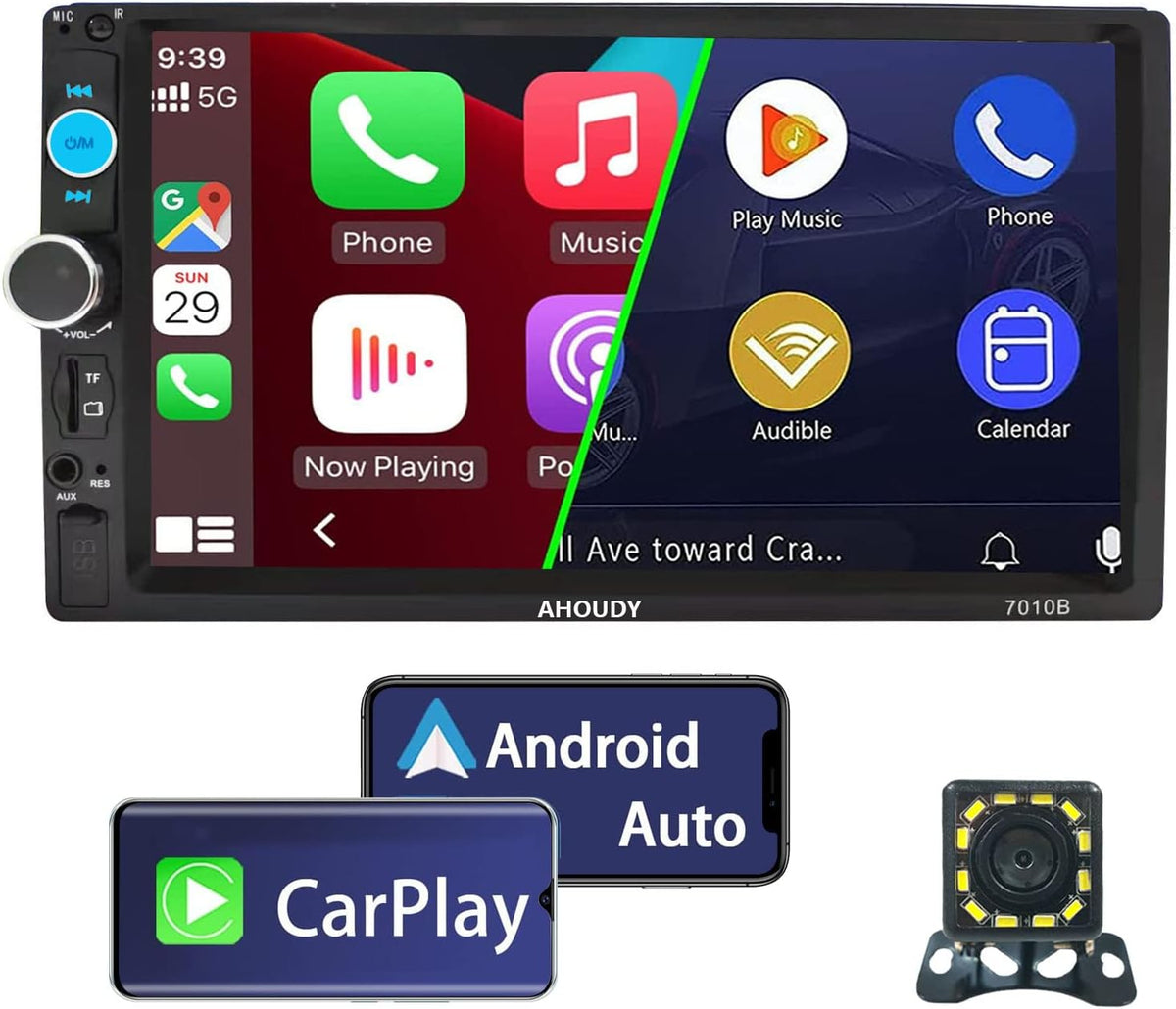 Double Din Car Stereo with Bluetooth and Backup Camera Q658