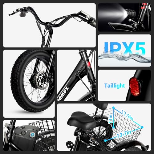 Electric Tricycle with 20" x 4.0 Fat Tire, 36V 350W 13Ah Lithium Battery Z68633