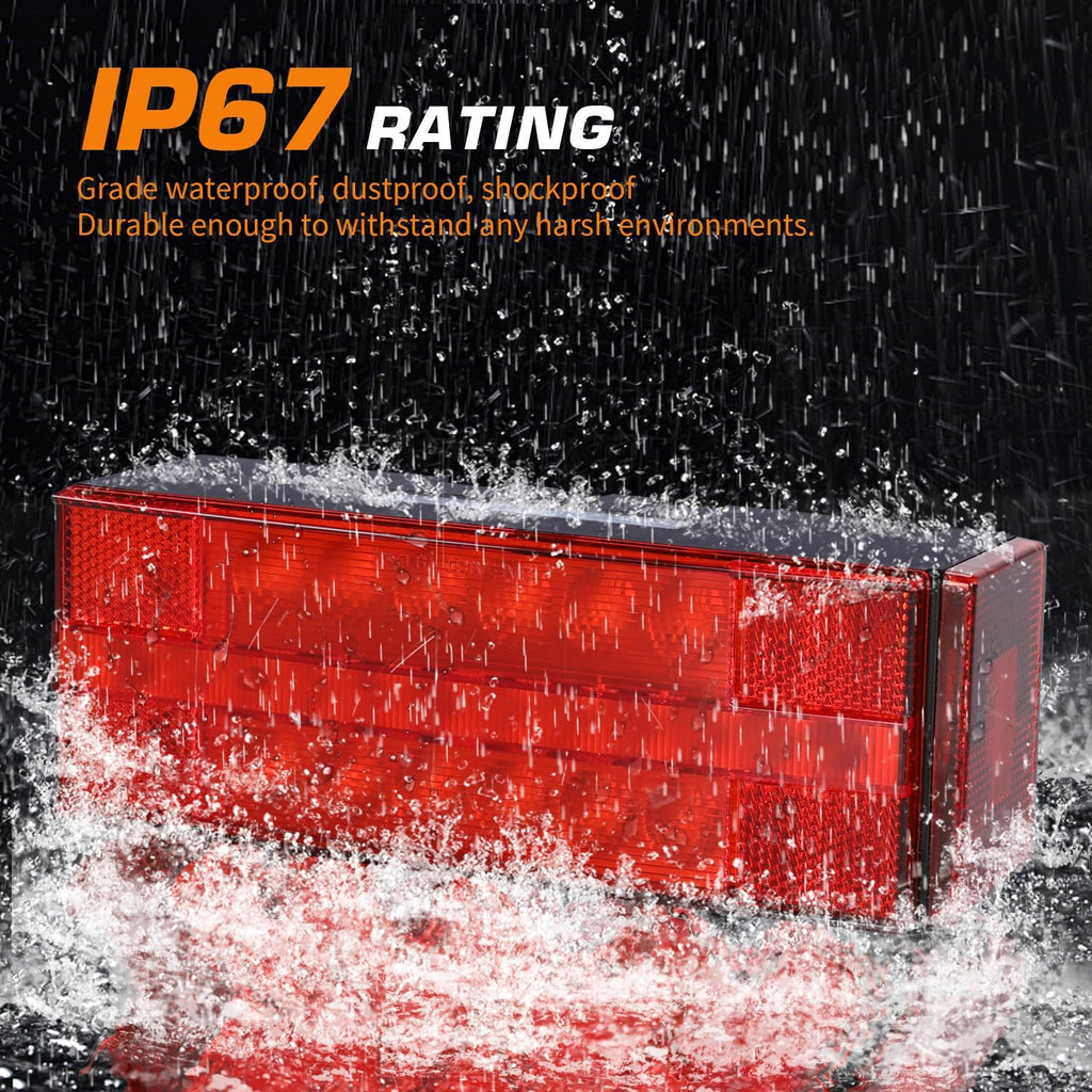 LED Submersible Rectangular Trailer Tail Light Kit U2291