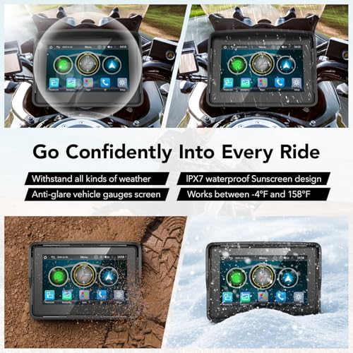 5" Motorcycle GPS Navigation System with Touchscreen J601035