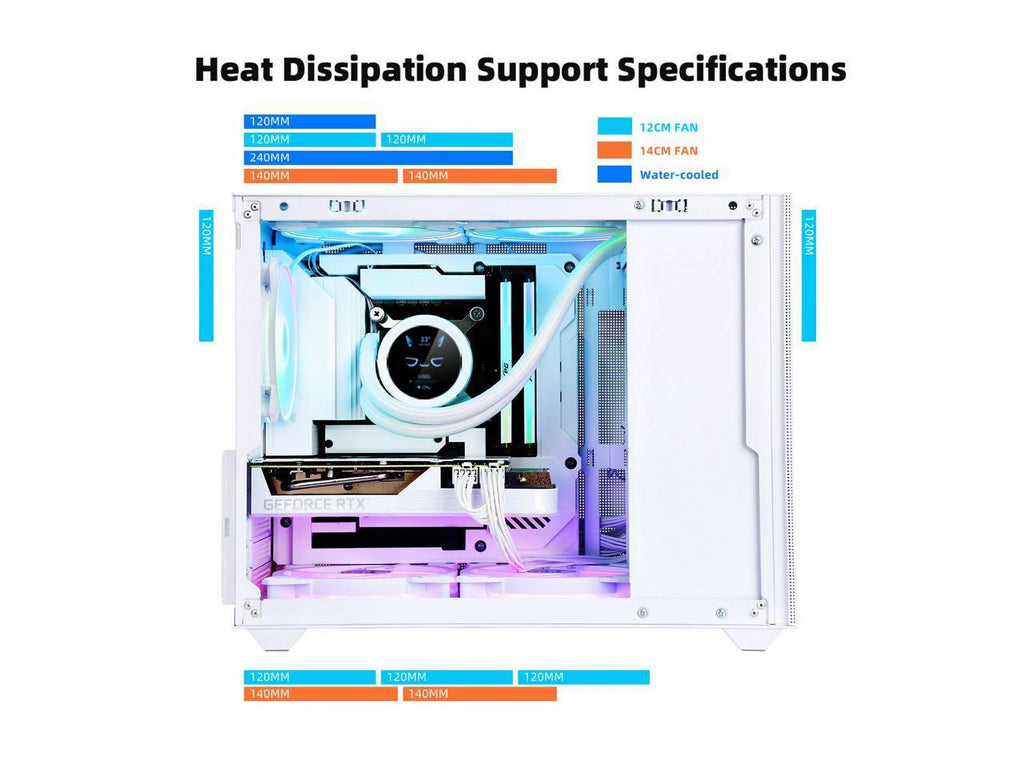 Mini Micro ATX Tower Computer Case with Tempered Glass Side D804
