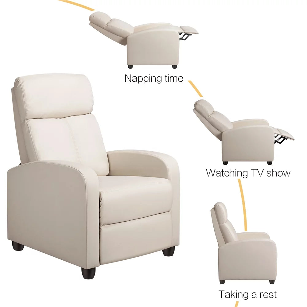 2pcs Beige Recliner Chair with Pocket Spring B6549