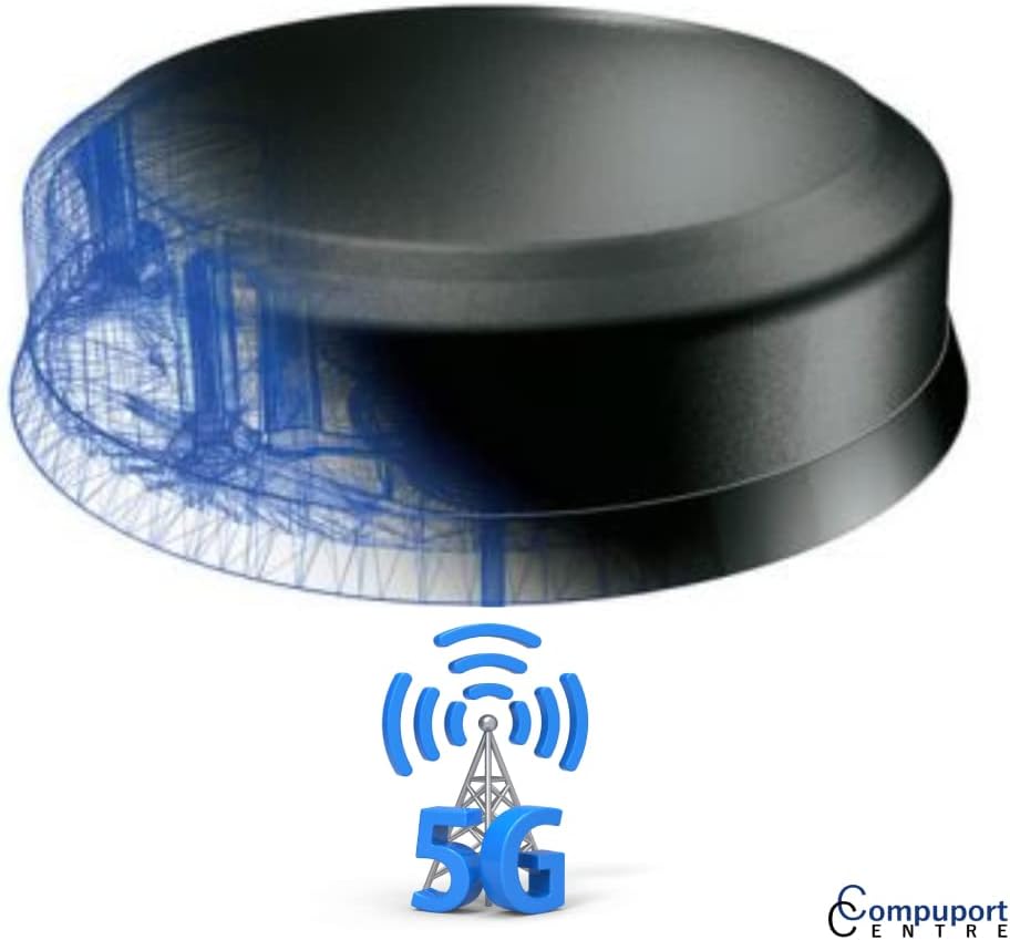 5G LTE Puck Antenna MIMO Omni-Directional with Dual-Diversity SMA Male Connectors with 15′ Cables, Pack of 2 B443806