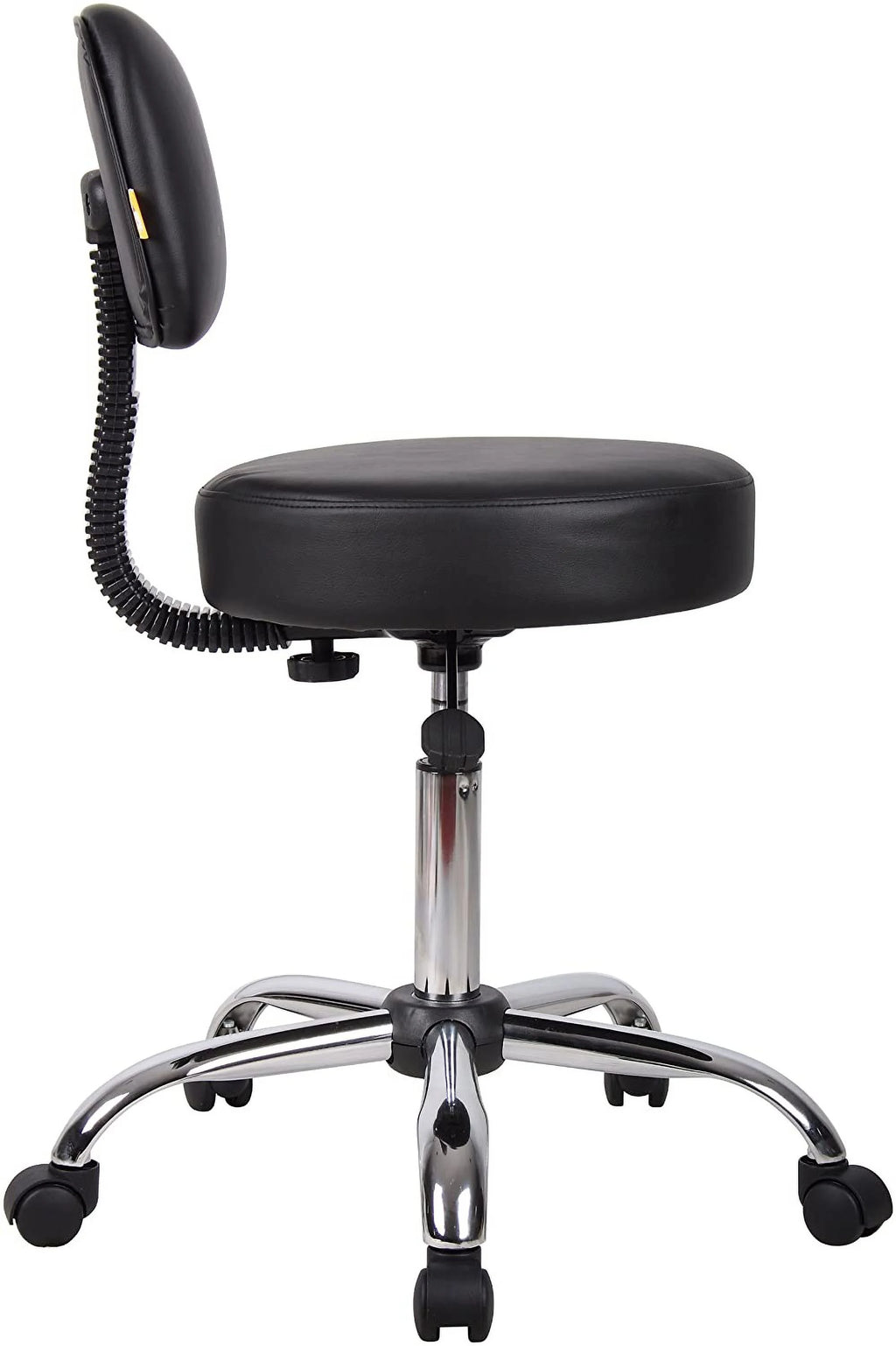 Black Vinyl Stool with Back Cushion G168211
