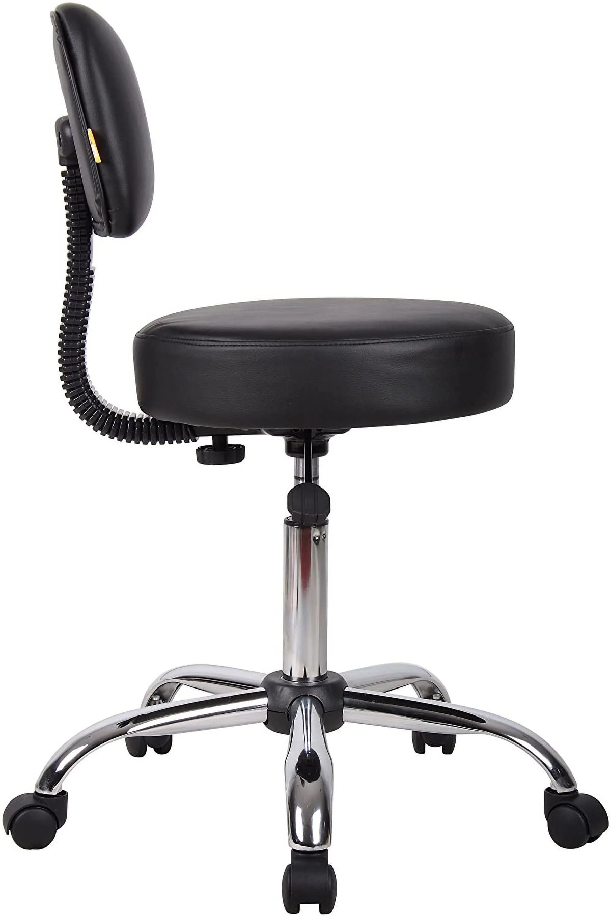 Black Vinyl Stool with Back Cushion G168211