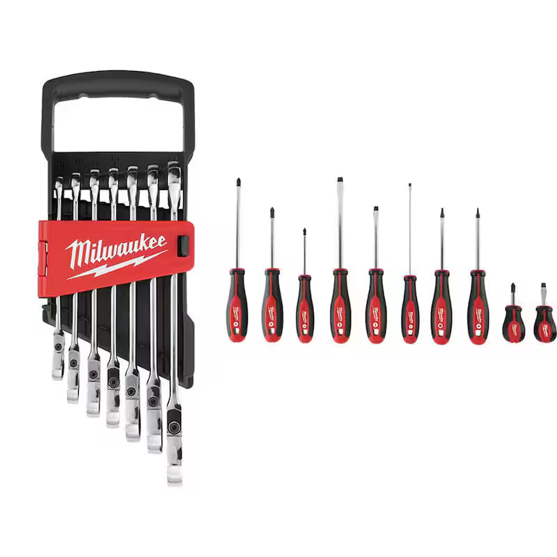 17-Piece Flex-Head Ratcheting Combination Wrench Set Metric A516579