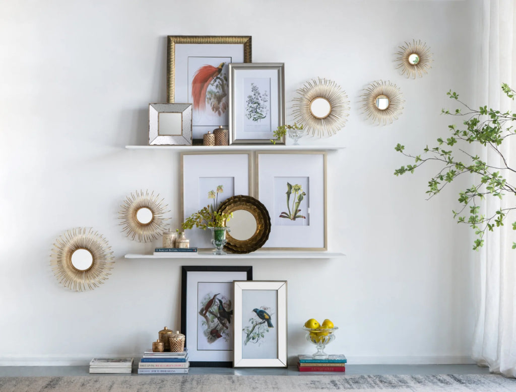 Rectangular Birds Mirror Frame Wall Art 15" x 24" 2ct F816859