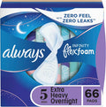 Unscented Size 5 Feminine Pads with Wings 66 Count Y31918