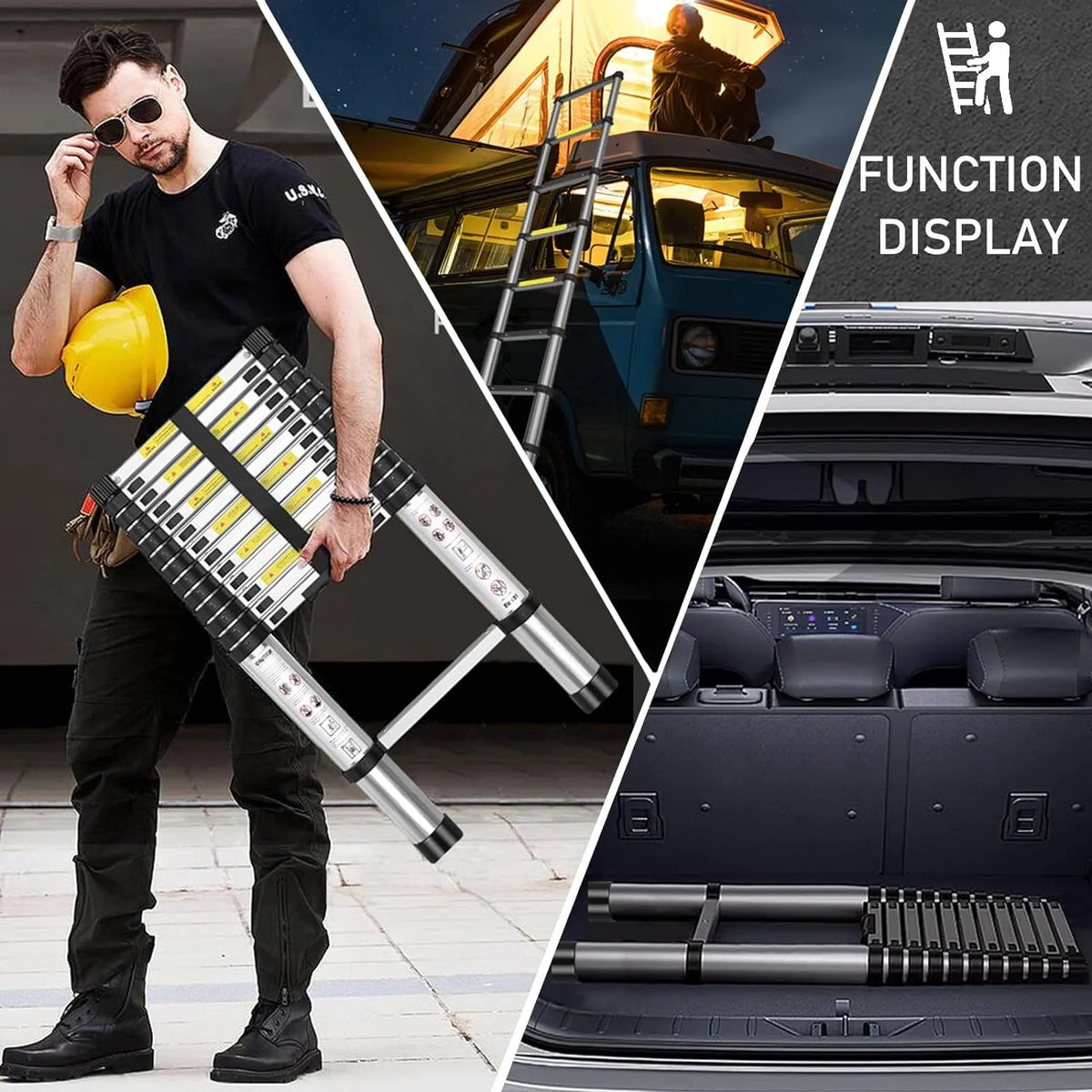 8.5FT Aluminum Telescoping Ladder R632538
