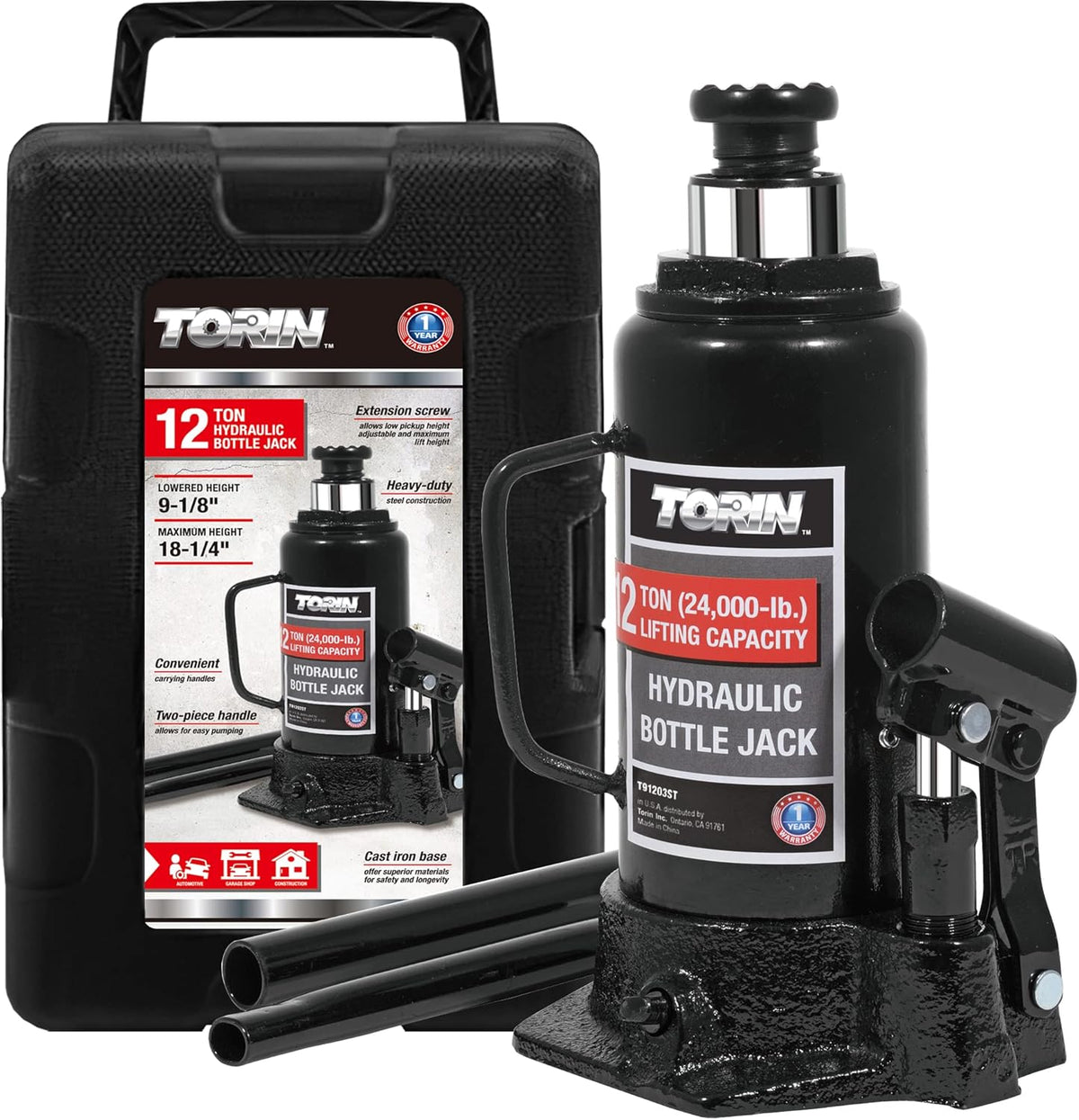 Black Pack of 2 Hydraulic Bottle Jack G81527