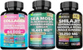 Collagen Peptides Types I, II, III, V & X Biotin Keratin Shilajit Ashwagandha Sea Moss Black Seed Oil 3 Bottle J115390