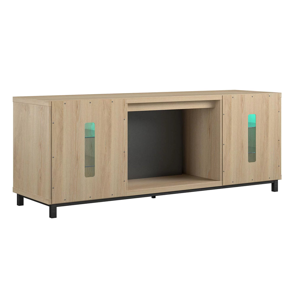 Blonde Oak Fireplace TV Stand W384