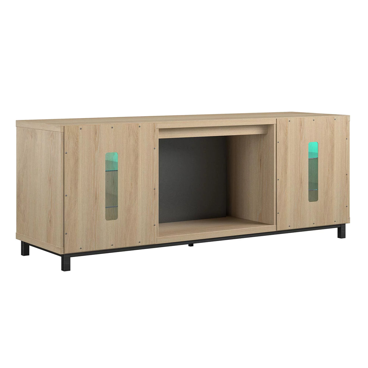 Blonde Oak Fireplace TV Stand W384