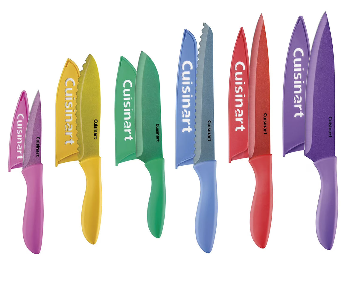 12-Piece Soft Grip Metallic Coated Knife Set with Blade Guards H87509