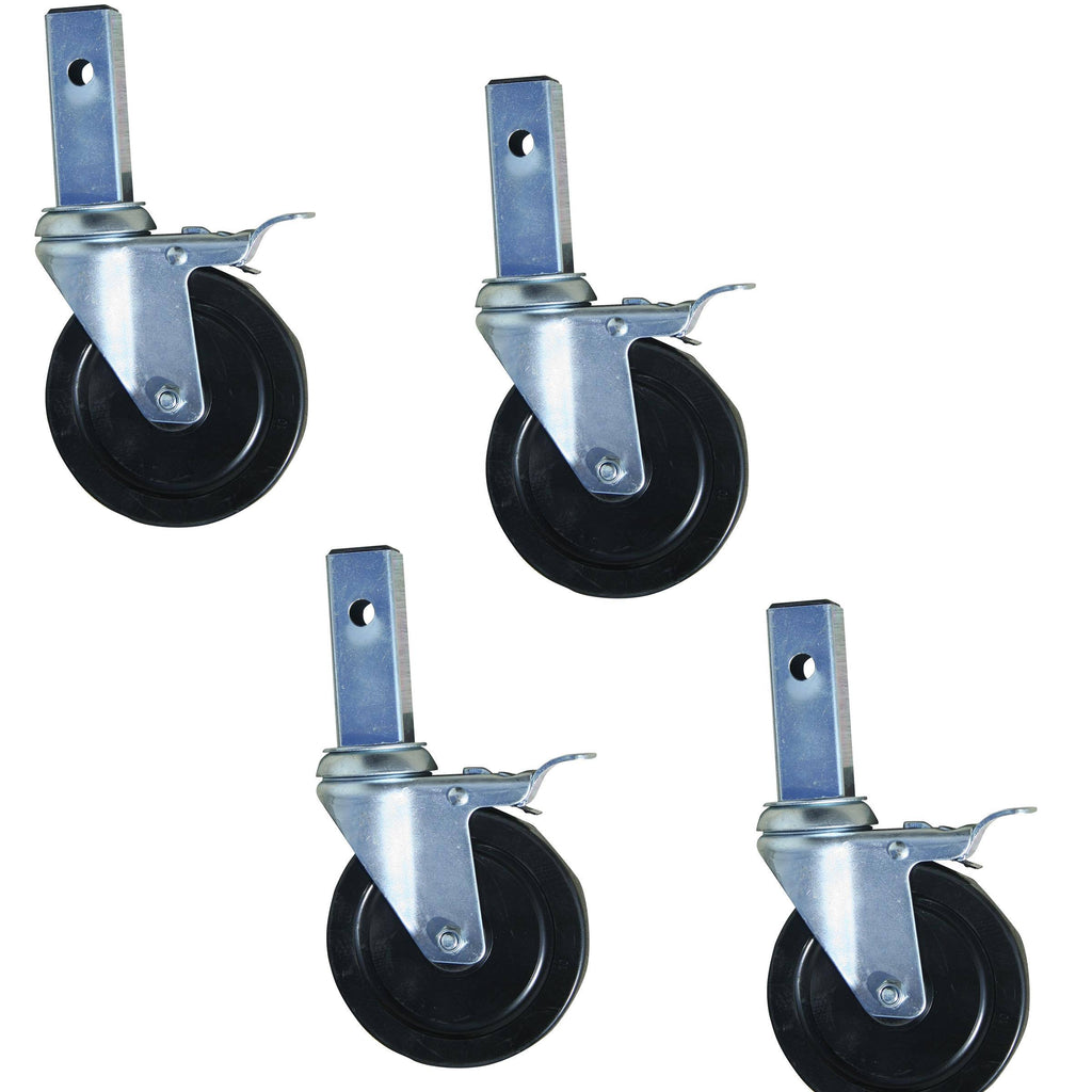 Heavy-Duty Hard Rubber Locking Caster Set of 4 L45402