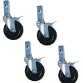 Heavy-Duty Hard Rubber Locking Caster Set of 4 L45402