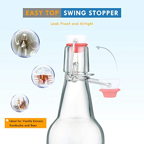 Clear Glass Beer Bottles with Swing Cap 16 oz Case of 6 B938