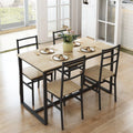 5 Piece Wooden Dining Table Set with 4 Chairs D614