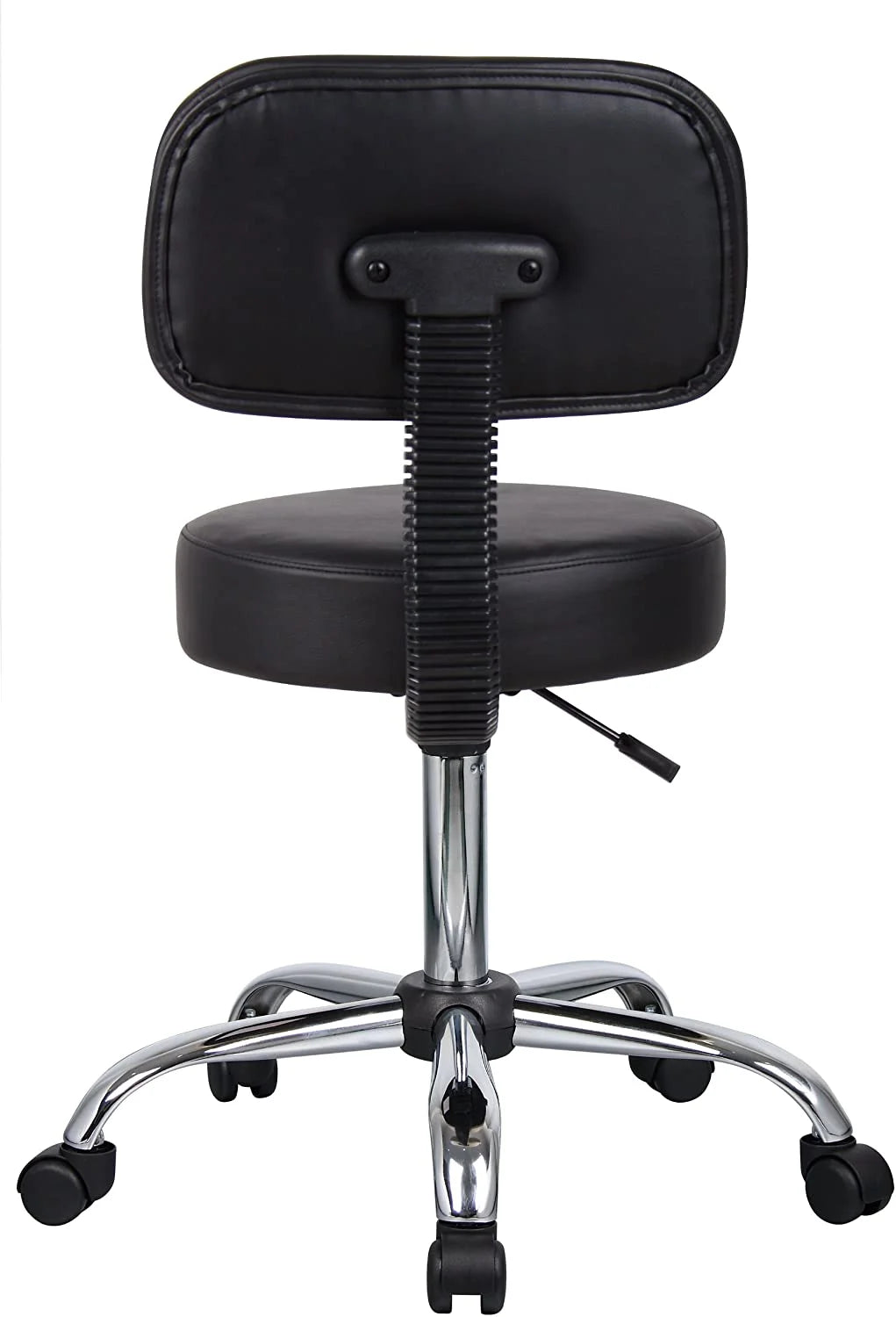 Black Vinyl Stool with Back Cushion G168211