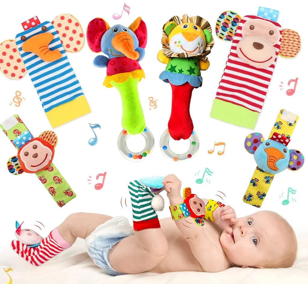 6 Pcs Baby Soft Rattle and Socks Toys Set N8848