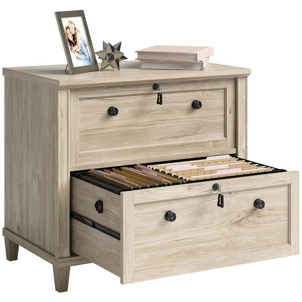 3-Piece Credenza Desk Hutch and Lateral File Cabinet L77331