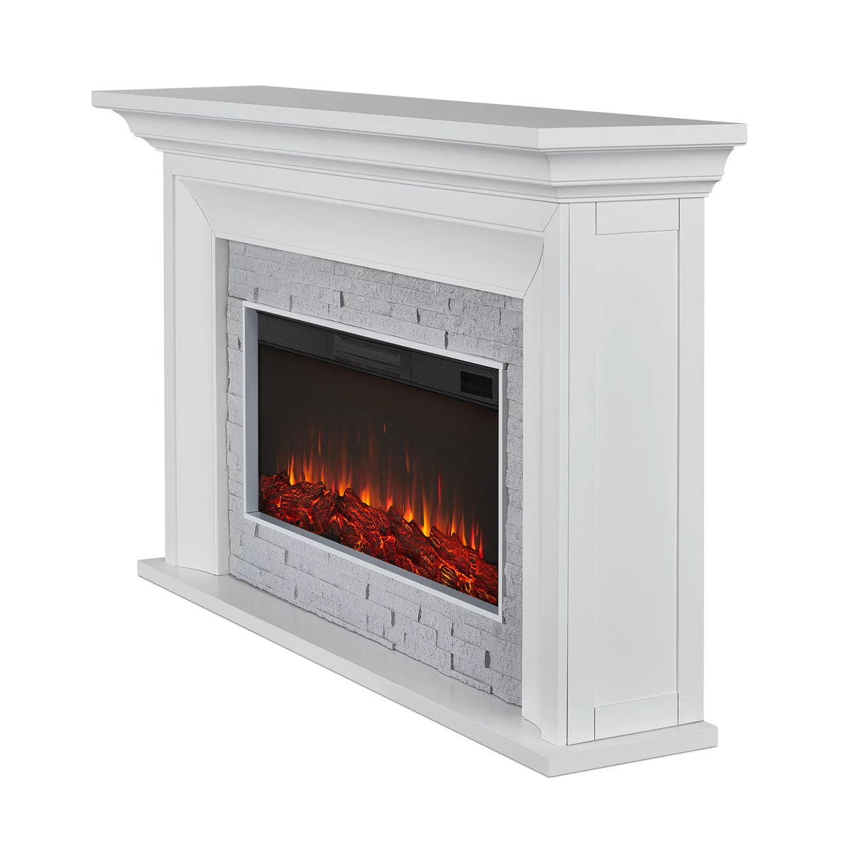 White Electric Mantel Fireplace R48301