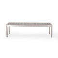 Gray Aluminum Dining Bench with Faux Wood Seat Q991