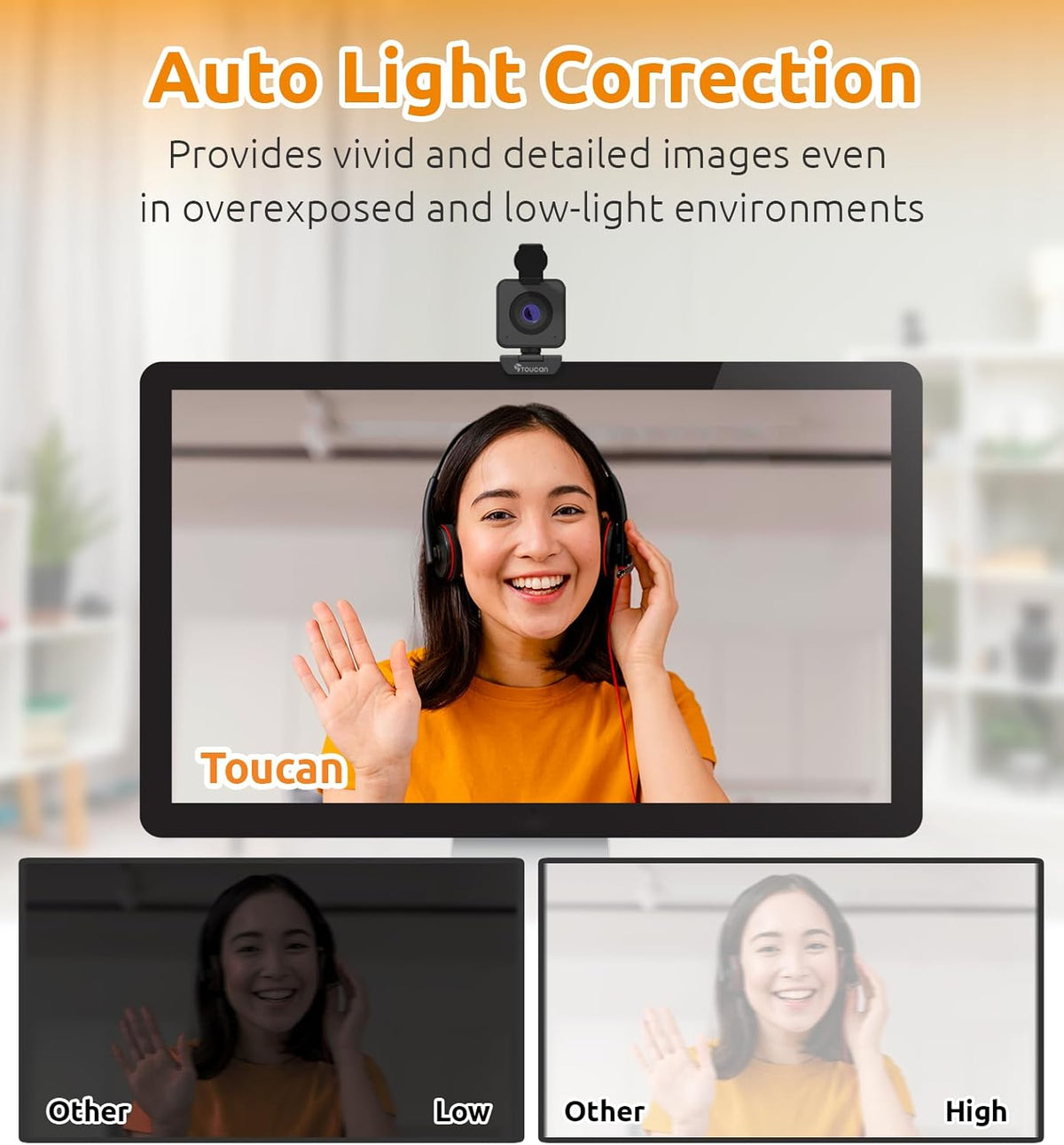 Webcam with Microphone, 115° View, USB S54006