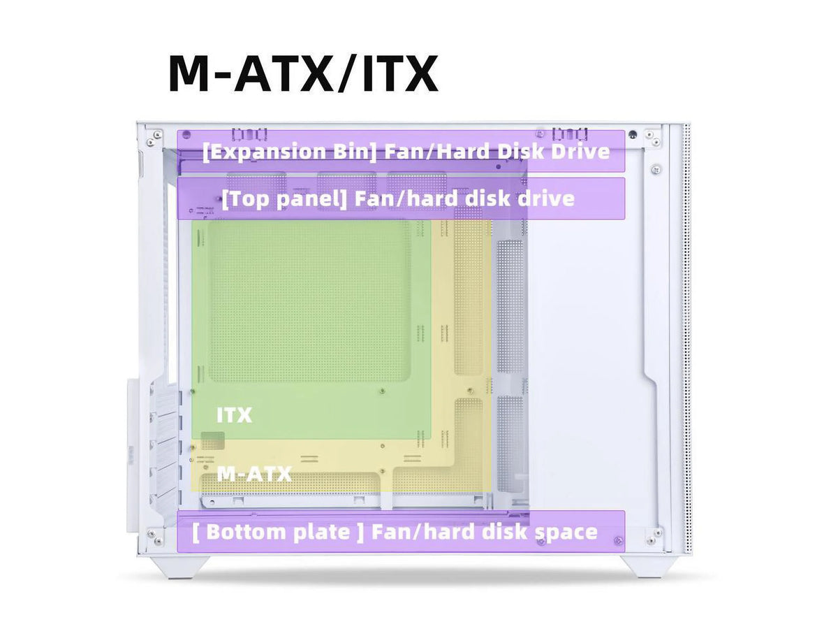 Mini Micro ATX Tower Computer Case with Tempered Glass Side D804