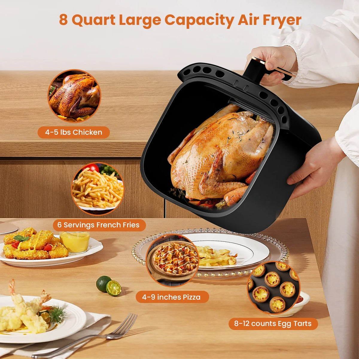 White 7.5QT 8-in-1 Digital Air Fryer C735160